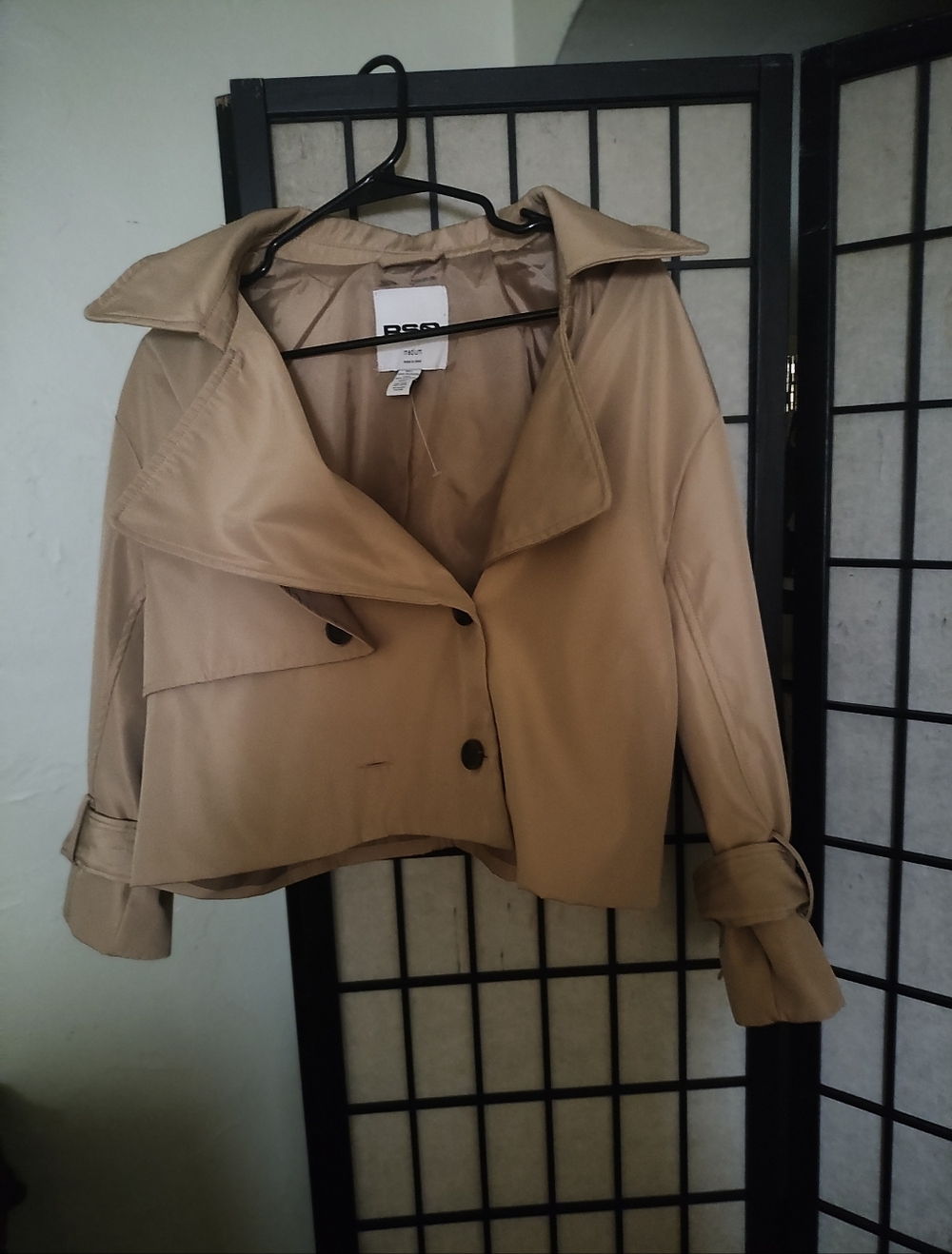 RSQ Cropped Tan Trench Jacket
